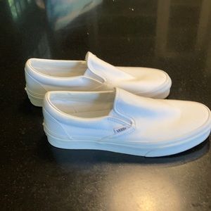 Vans, size 9 women’s, white slip on